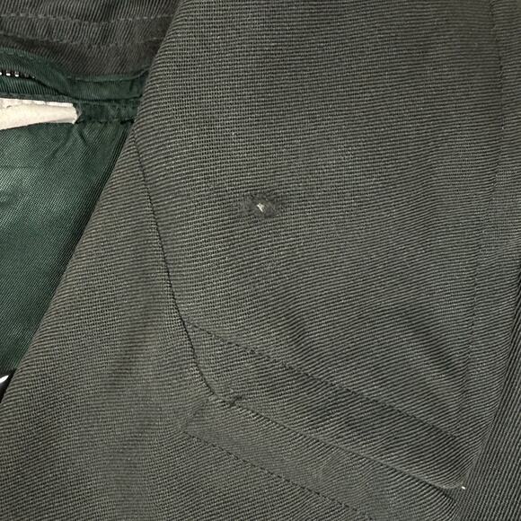 Vintage 70s Men's 44 Wool Army Green Coat with Removable Liner - Picture 10 of 11